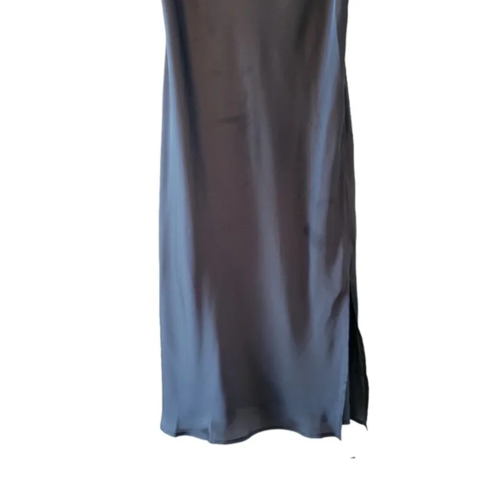 Lamarque Cowl Spaghetti Strap Midi Satin Dress Size 6 Black. - Picture 6 of 9